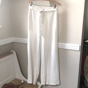 White Wide Leg Straight Leg Pants S